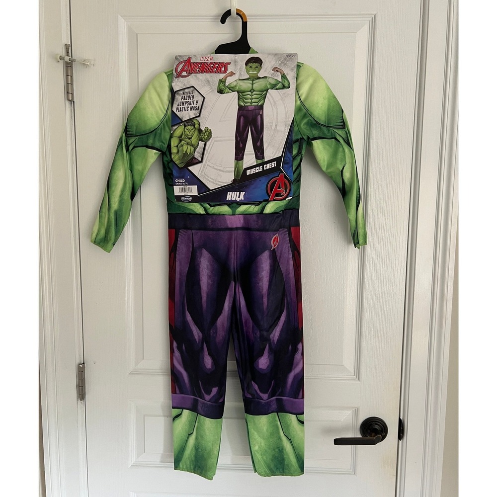 Official Hulk Halloween Costume Avengers Kids Green Muscle Chest NWT Small 6/7